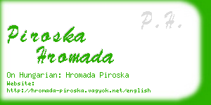 piroska hromada business card